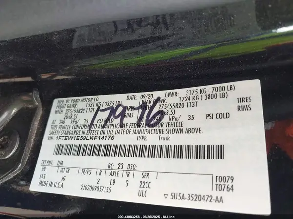 1FTEW1E59LKF14176 2020 FORD F-150 - Image 8