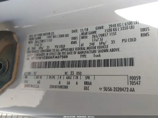 1FTEW1EB6KFA07569 2019 FORD F-150 - Image 8