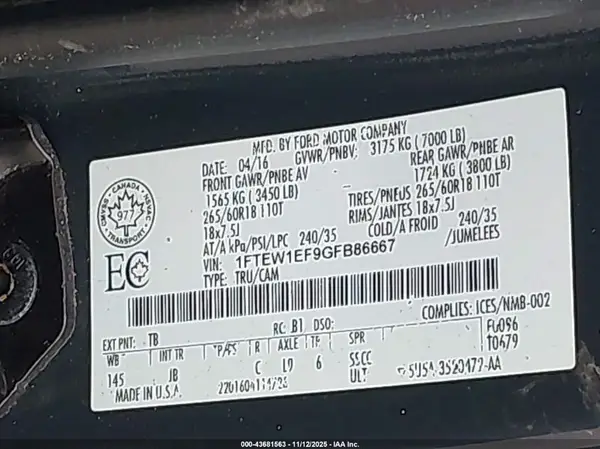1FTEW1EF9GFB86667 2016 FORD F-150 - Image 8