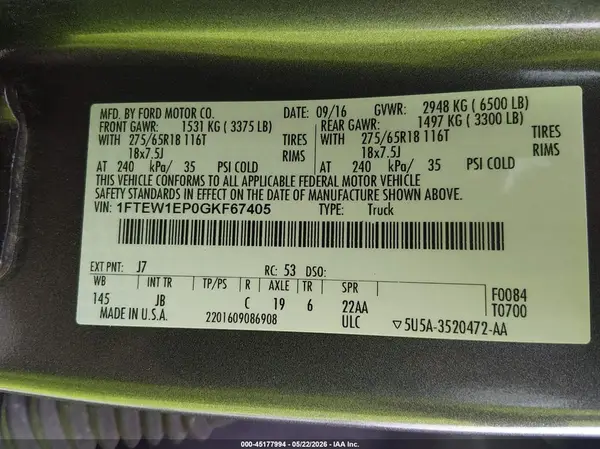 1FTEW1EP0GKF67405 2016 FORD F-150 - Image 8