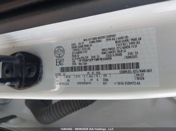 1FTEW1EP1MFB32459 2021 FORD F-150 - Image 8