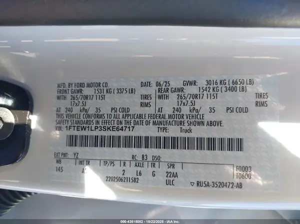 1FTEW1LP3SKE64717 2025 FORD F-150 - Image 5