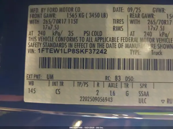 1FTEW1LP8SKF37242 2025 FORD F-150 - Image 5