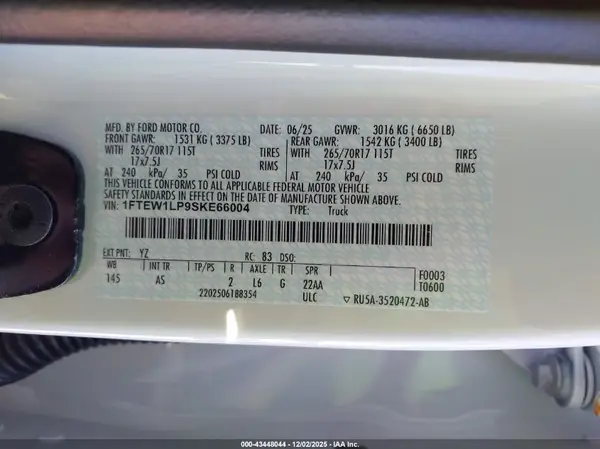 1FTEW1LP9SKE66004 2025 FORD F-150 - Image 5