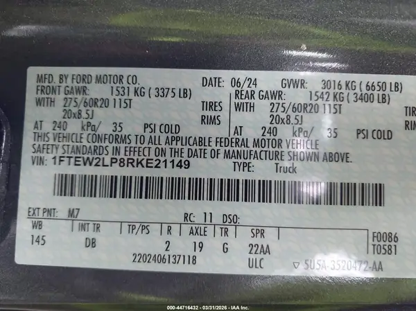 1FTEW2LP8RKE21149 2024 FORD F-150 - Image 8