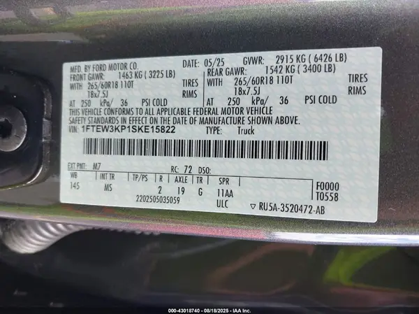 1FTEW3KP1SKE15822 2025 FORD F-150 - Image 8