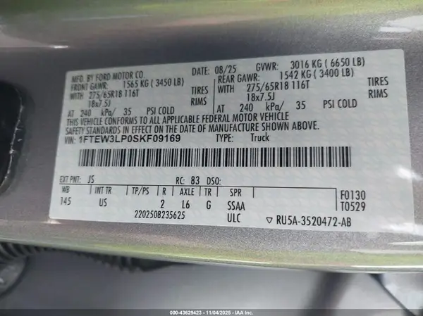 1FTEW3LP0SKF09169 2025 FORD F-150 - Image 5