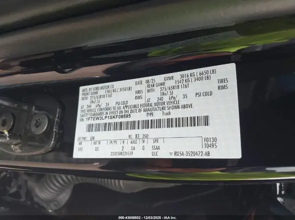 1FTEW3LP1SKF08595 2025 FORD F-150 - Image 5