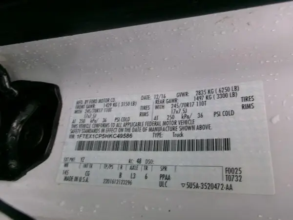 1FTEX1CP5HKC49586 2017 FORD F-150 - Image 1