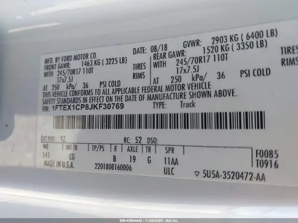 1FTEX1CP8JKF30769 2018 FORD F-150 - Image 8