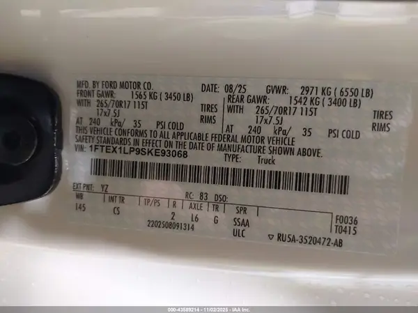 1FTEX1LP9SKE93068 2025 FORD F-150 - Image 5