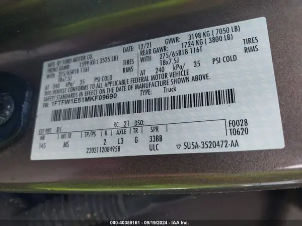 1FTFW1E51MKF09690 2021 FORD F-150 - Image 8