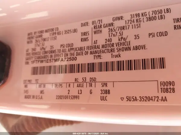 1FTFW1E57MFA72500 2021 FORD F-150 - Image 8