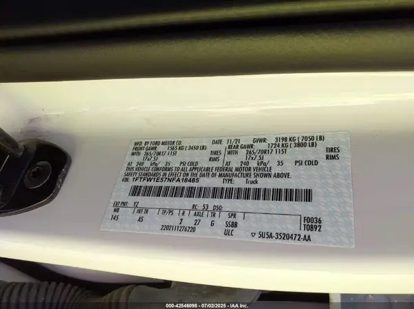 1FTFW1E57NFA18485 2022 FORD F-150 - Image 8