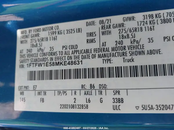 1FTFW1E58MKE48631 2021 FORD F-150 - Image 8