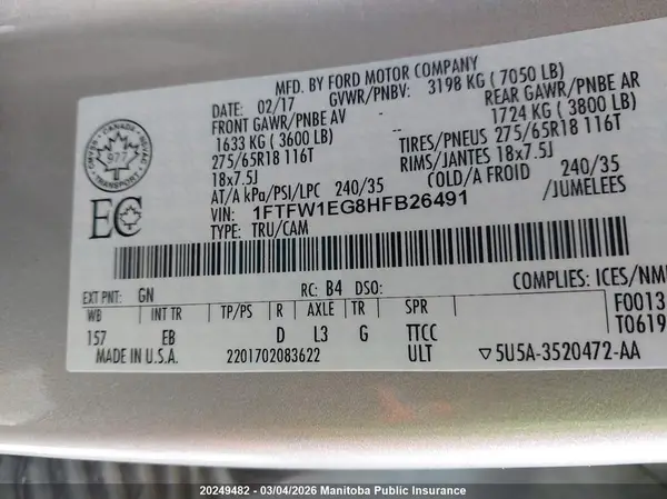 1FTFW1EG8HFB26491 2017 FORD F-150 - Image 8