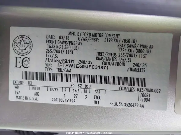 1FTFW1EG9JFC31871 2018 FORD F-150 - Image 8
