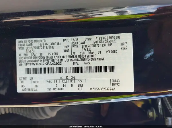 1FTFW1RG2KFA43933 2019 FORD F-150 - Image 8