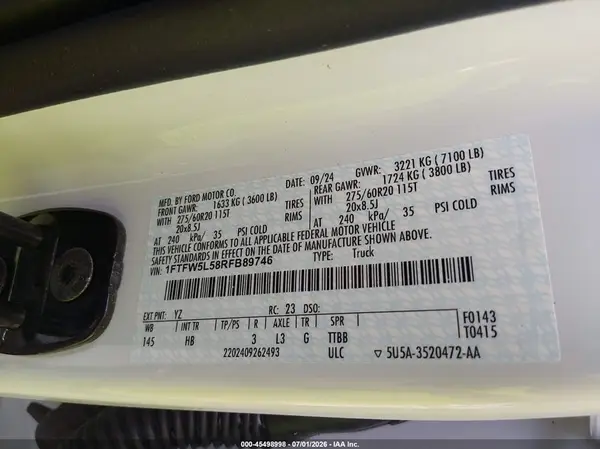 1FTFW5L58RFB89746 2024 FORD F-150 - Image 8
