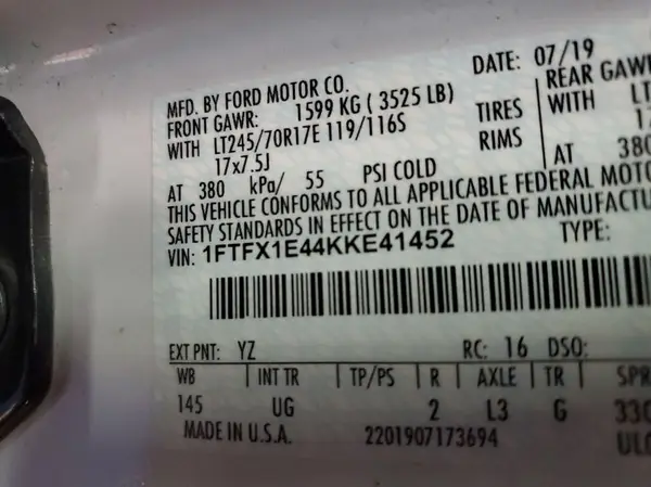 1FTFX1E44KKE41452 2019 FORD F-150 - Image 8