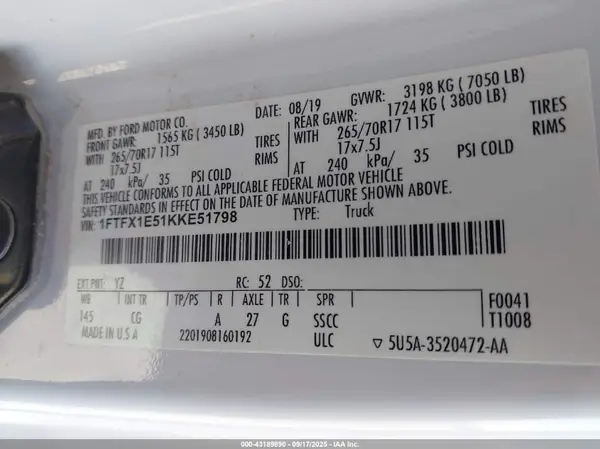 1FTFX1E51KKE51798 2019 FORD F-150 - Image 8