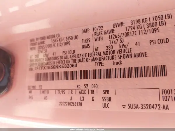 1FTFX1E56NKE82064 2022 FORD F-150 - Image 8