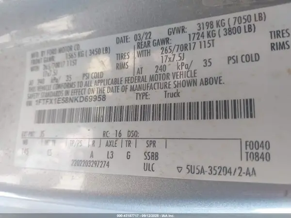 1FTFX1E58NKD69958 2022 FORD F-150 - Image 8