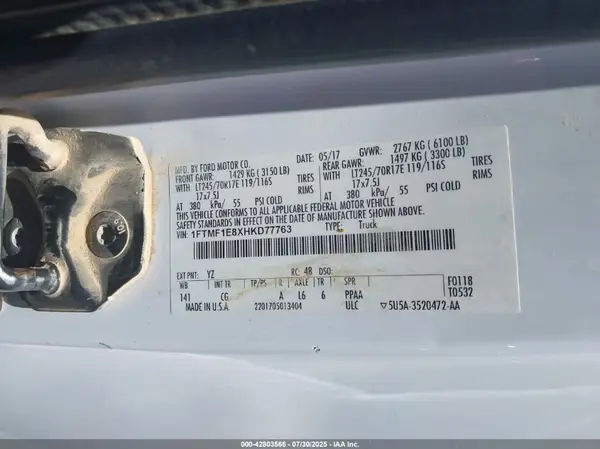 1FTMF1E8XHKD77763 2017 FORD F-150 - Image 8