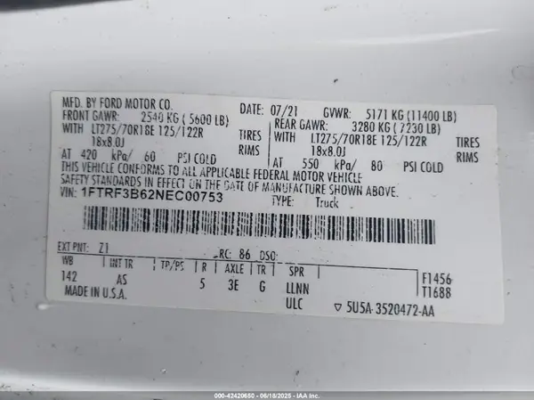 1FTRF3B62NEC00753 2022 FORD F350 - Image 8
