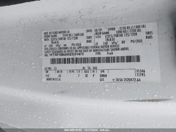1FTRF3B6XKEG51473 2019 FORD F350 - Image 8