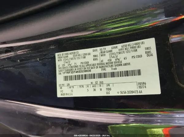 1FTRF3DT4KEG39936 2019 FORD F350 - Image 8
