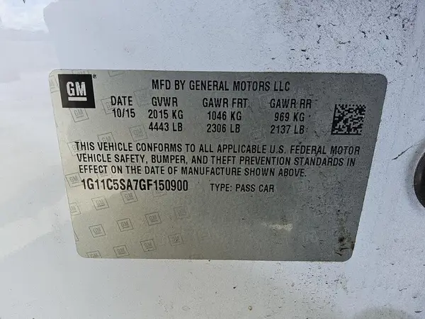 1G11C5SA7GF150900 2016 CHEVROLET MALIBU - Image 5