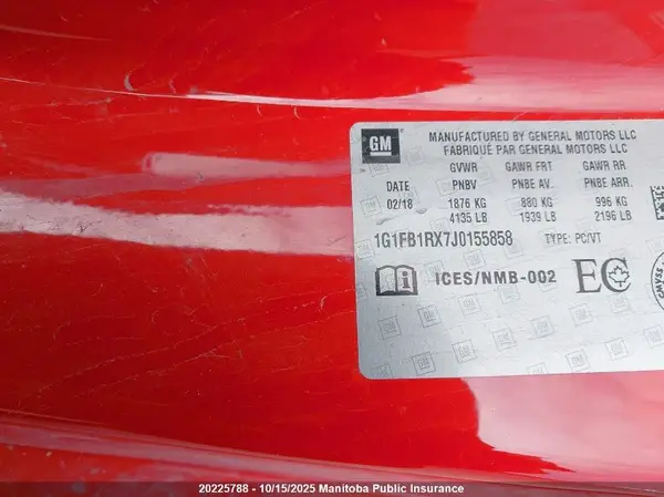 1G1FB1RX7J0155858 2018 CHEVROLET CAMARO - Image 8