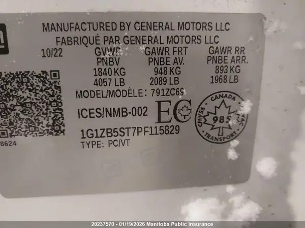 1G1ZB5ST7PF115829 2023 CHEVROLET MALIBU - Image 8