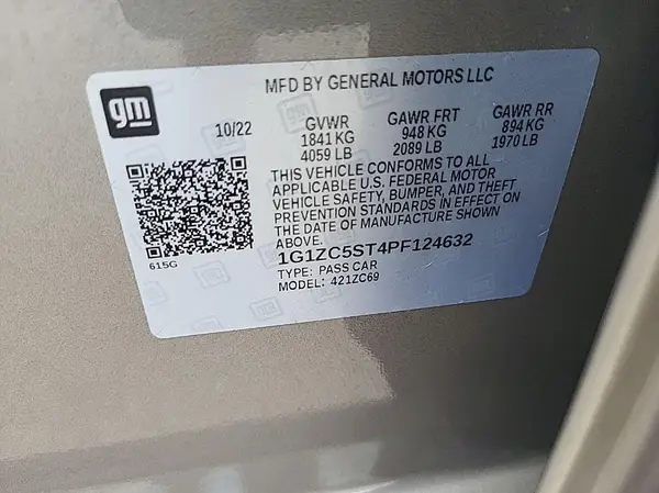1G1ZC5ST4PF124632 2023 CHEVROLET MALIBU - Image 2
