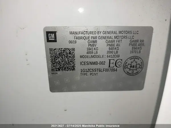 1G1ZC5ST6LF007094 2020 CHEVROLET MALIBU - Image 8