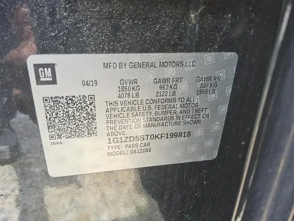1G1ZD5ST0KF199818 2019 CHEVROLET MALIBU - Image 8