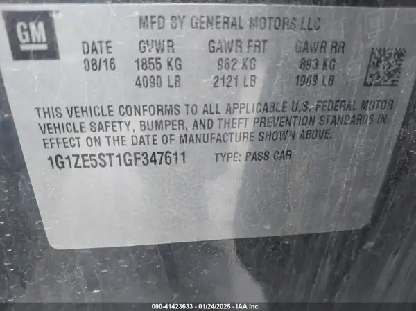 1G1ZE5ST1GF347611 2016 CHEVROLET MALIBU - Image 8