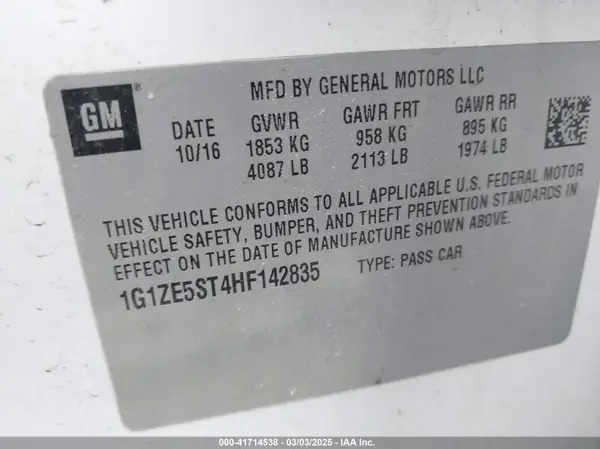1G1ZE5ST4HF142835 2017 CHEVROLET MALIBU - Image 8