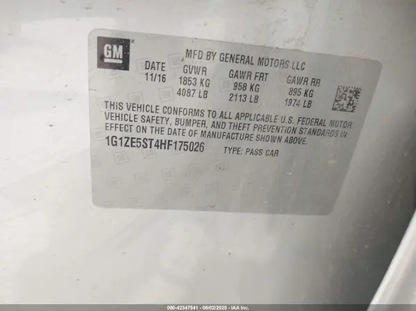 1G1ZE5ST4HF175026 2017 CHEVROLET MALIBU - Image 8