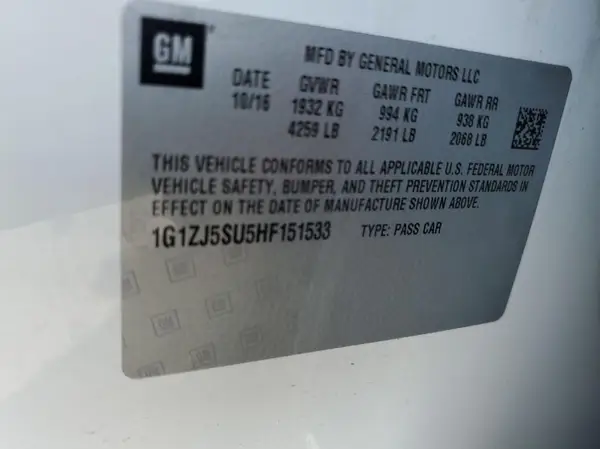 1G1ZJ5SU5HF151533 2017 CHEVROLET MALIBU - Image 8