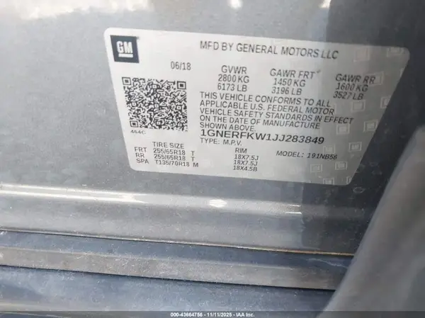 1GNERFKW1JJ283849 2018 CHEVROLET TRAVERSE - Image 8