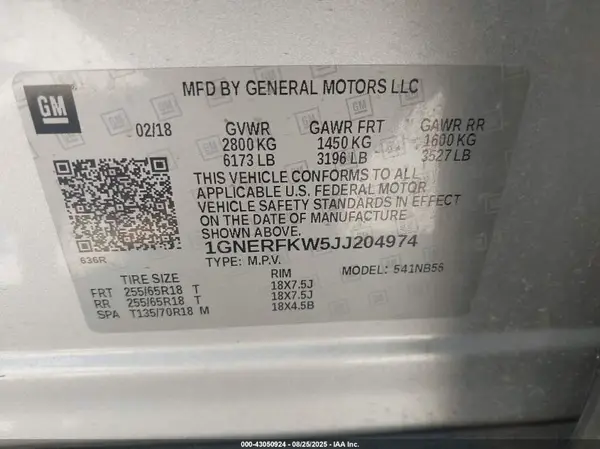 1GNERFKW5JJ204974 2018 CHEVROLET TRAVERSE - Image 8