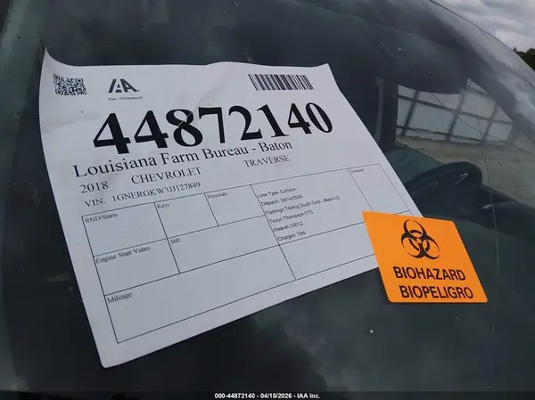 1GNERGKW3JJ127849 2018 CHEVROLET TRAVERSE - Image 8