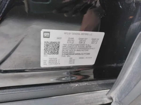1GNERHKW9NJ177389 2022 CHEVROLET TRAVERSE - Image 1