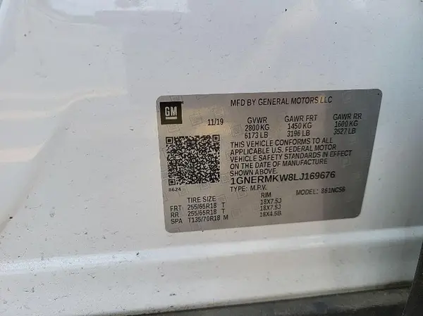 1GNERMKW8LJ169676 2020 CHEVROLET TRAVERSE - Image 8
