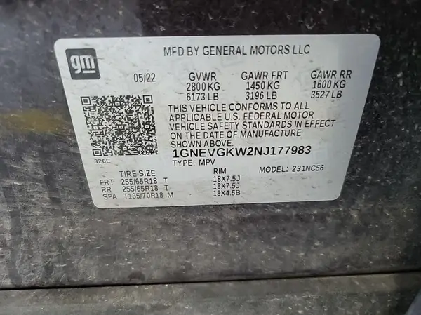 1GNEVGKW2NJ177983 2022 CHEVROLET TRAVERSE - Image 8