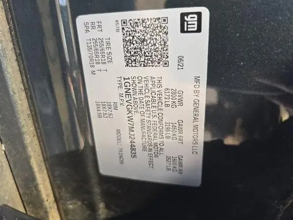 1GNEVGKW7MJ244835 2021 CHEVROLET TRAVERSE - Image 2