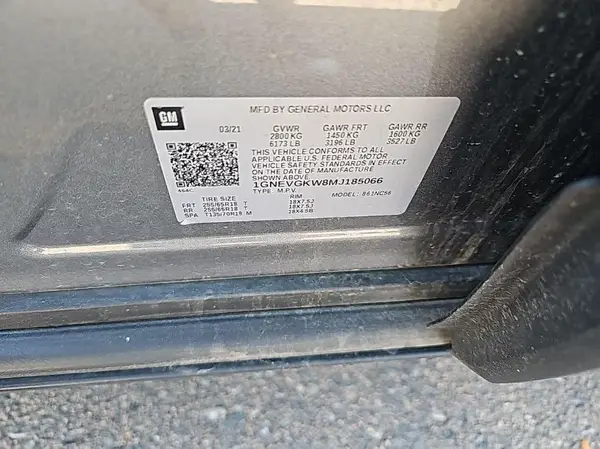 1GNEVGKW8MJ185066 2021 CHEVROLET TRAVERSE - Image 2