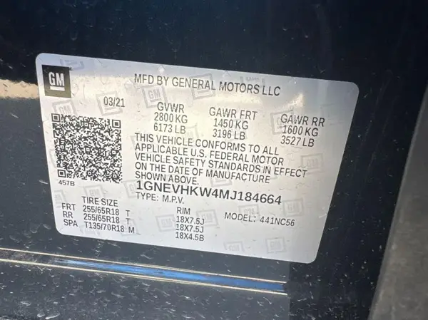 1GNEVHKW4MJ184664 2021 CHEVROLET TRAVERSE - Image 8